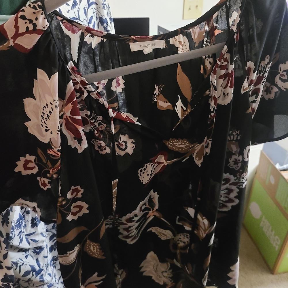Black a d floral Maurices sheer top